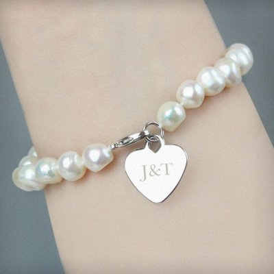 (image for) Personalised Anniversary Silver Box and Pearl Bracelet