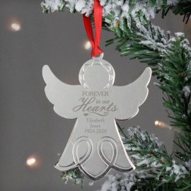 (image for) Personalised In Our Hearts Angel Metal Decoration