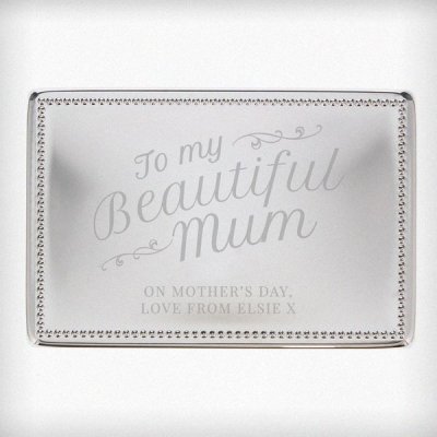 (image for) Personalised Beautiful Mum Rectangular Jewellery Box