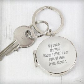 (image for) Personalised Free Text Round Photo keyring