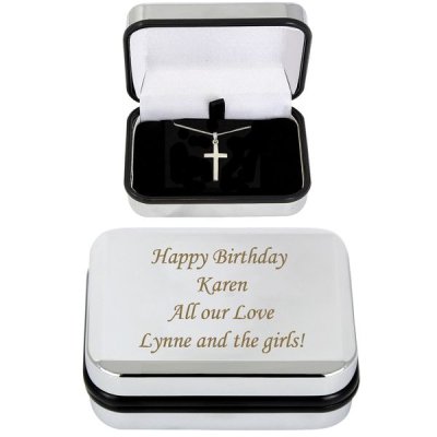 (image for) Personalised Box with Silver Cross Necklace
