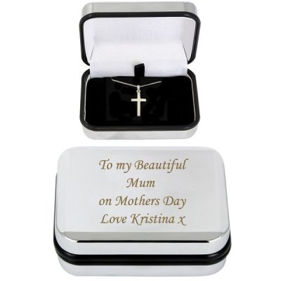 (image for) Personalised Box with Silver Cross Necklace