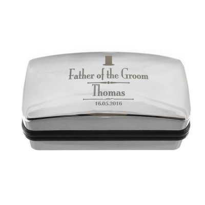 (image for) Personalised Decorative Wedding father of the Groom Cufflink Box