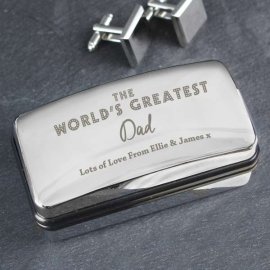 (image for) Personalised 'The World's Greatest' Cufflink Box