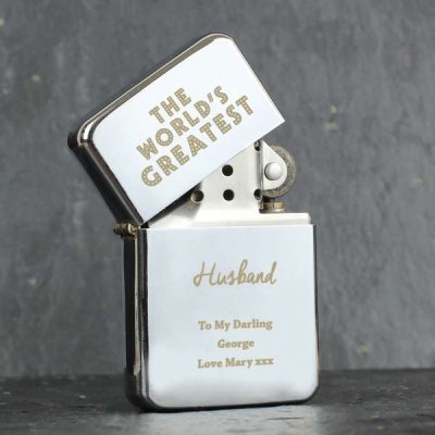 (image for) Personalised 'The World's Greatest' Silver Lighter