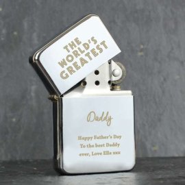 (image for) Personalised 'The World's Greatest' Silver Lighter
