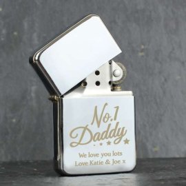 (image for) Personalised 'No.1 Daddy' Silver Lighter