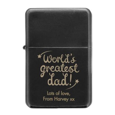 (image for) Personalised 'World's Greatest Dad' Black Lighter
