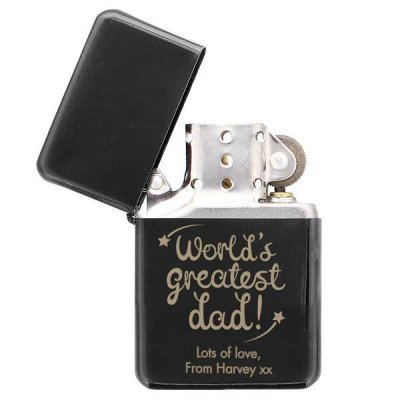 (image for) Personalised 'World's Greatest Dad' Black Lighter