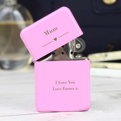 (image for) Personalised Decorative Heart Pink Lighter