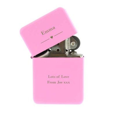 (image for) Personalised Decorative Heart Pink Lighter