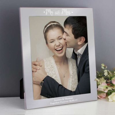 (image for) Personalised Mr & Mrs Silver 10x8 Photo Frame