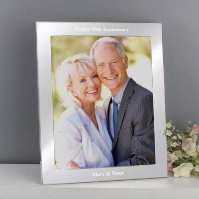 (image for) Personalised Any Message Silver 10x8 Photo Frame