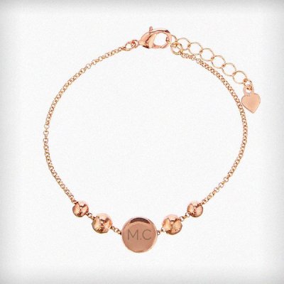 (image for) Personalised Rose Gold Plated Initials Disc Bracelet