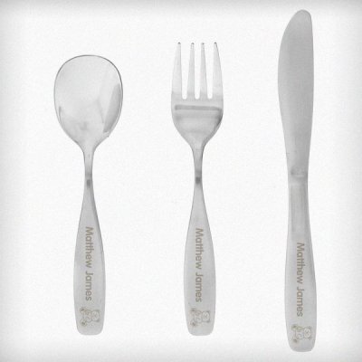(image for) Personalised 3 Piece Teddy Cutlery Set