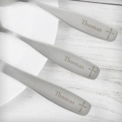 (image for) Personalised 3 Piece Cross Cutlery Set