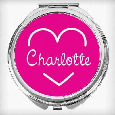 (image for) Personalised Pink Name Island Compact Mirror