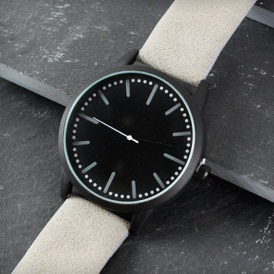 (image for) Personalised Mens Matte Black Watch with Grey Strap and Presentation Box