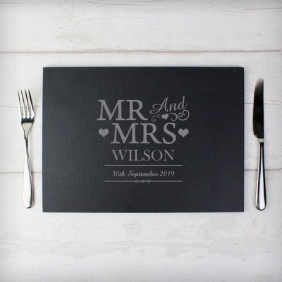 (image for) Personalised Mr & Mrs Slate Board