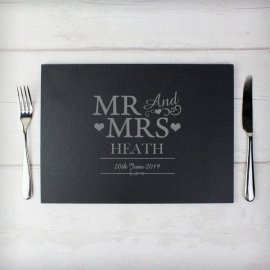 (image for) Personalised Mr & Mrs Slate Board