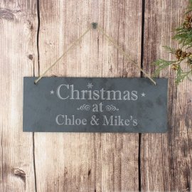 (image for) Personalised Christmas Hanging Slate Plaque