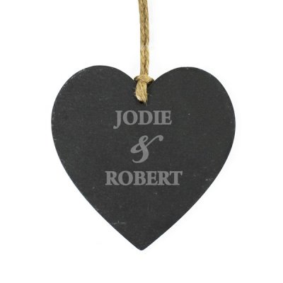 (image for) Personalised Couples Slate Heart Decoration