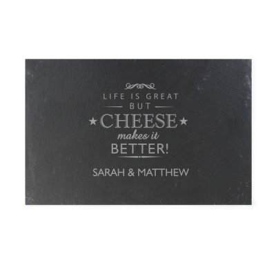 (image for) Personalised Cheese Makes Life Better... Slate Cheeseboard