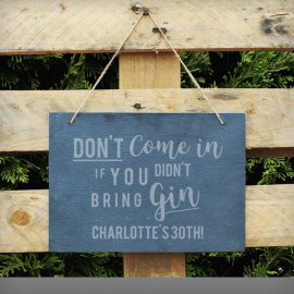(image for) Personalised Gin Large Hanging Slate Sign