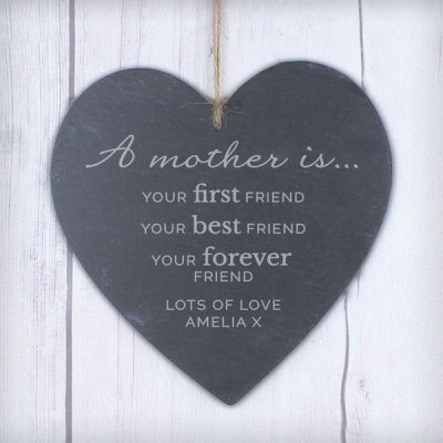 (image for) Personalised 'A Mother Is' Large Slate Heart Decoration