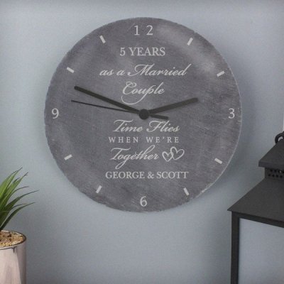 (image for) Personalised Anniversary Slate Clock