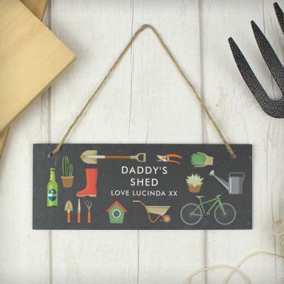 (image for) Personalised Garden Printed Hanging Slate Plaque