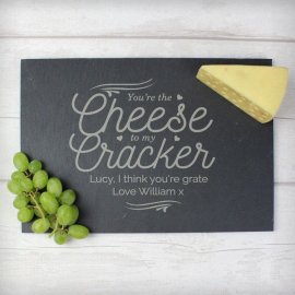 (image for) Personalised Cheese To My Cracker Slate Cheeseboard