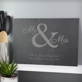 (image for) Personalised Mr & Mrs Slate Placemat