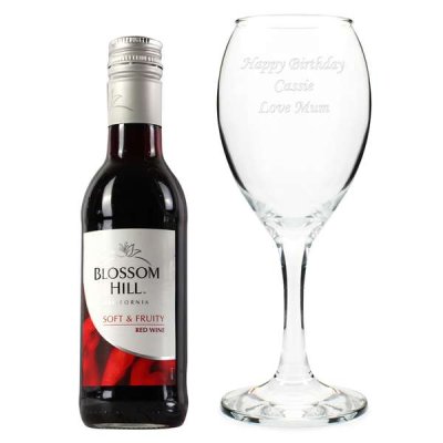 (image for) Personalised Red Wine & Wine Glass Set