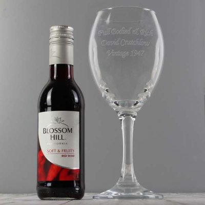 (image for) Personalised Red Wine & Wine Glass Set