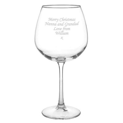 (image for) 50th Birthday Gift Full Bottle Personalised Engraved Wine Glass