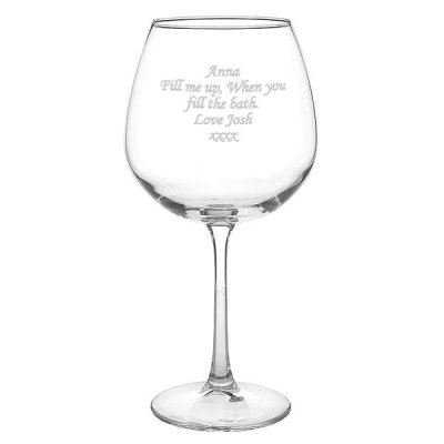 (image for) 60th Birthday Gift Full Bottle Personalised Engraved Wine Glass
