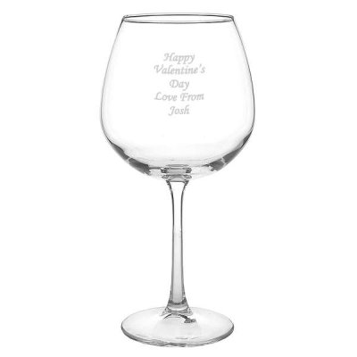 (image for) Boyfriend Gift Full Bottle Personalised Engraved Wine Glass