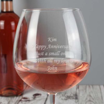 (image for) 30th Birthday Gift Full Bottle Personalised Engraved Wine Glass