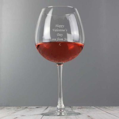 (image for) Birthday Gift Girlfriend Full Bottle Engraved Wine Glass