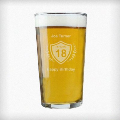 (image for) Personalised Age Crest Pint Glass