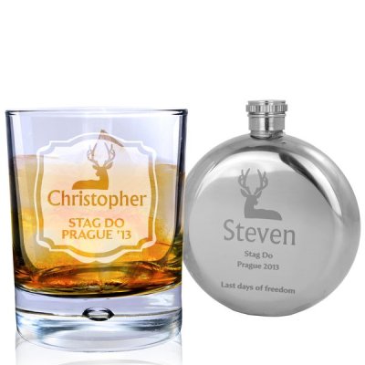 (image for) Personalised Stag Tumbler Bubble Glass