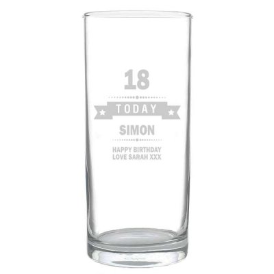 (image for) Personalised Birthday Star Hi Ball Glass