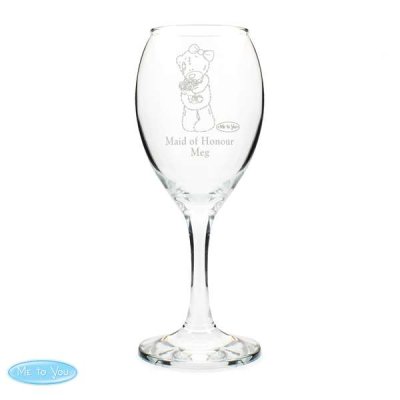 (image for) Personalised Me To You Wedding Female Wine Glass