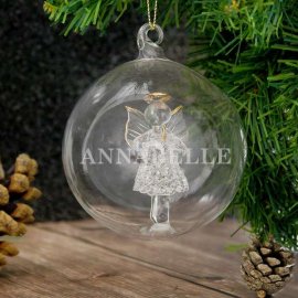 (image for) Personalised Name Only Angel Glass Bauble