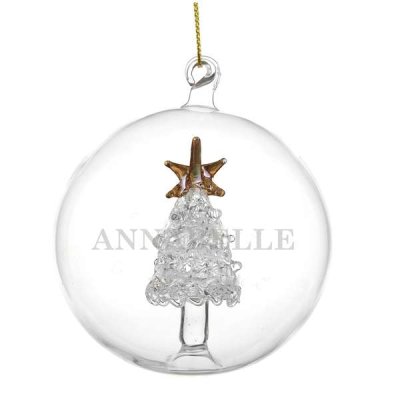 (image for) Personalised Name Only Christmas Tree Glass Bauble