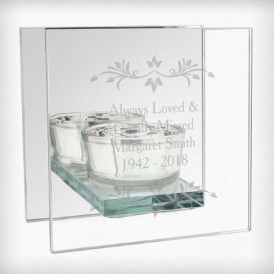 (image for) Personalised Sentiments Mirrored Glass Tea Light Holder