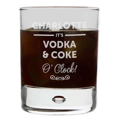 (image for) Personalised Its... OClock Tumbler Bubble Glass