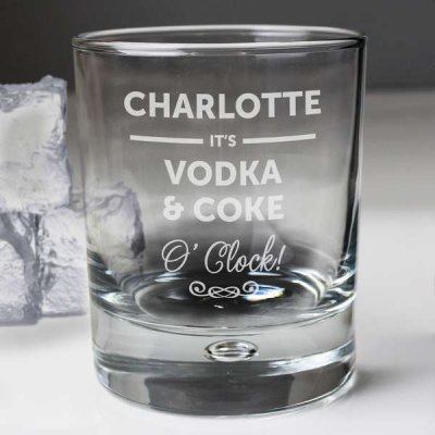 (image for) Personalised Its... OClock Tumbler Bubble Glass