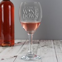 (image for) Personalised 'It's Time to Wine Down' Wine Glass